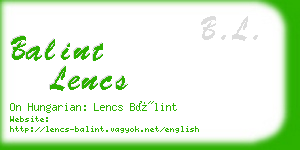 balint lencs business card